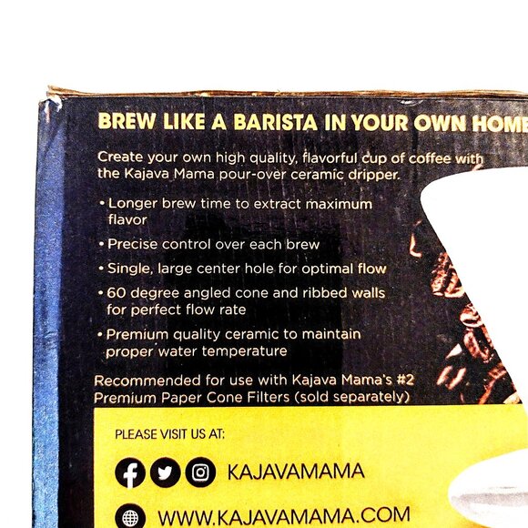 Kajava Mama Pour-Over  Brown Ceramic Coffee Dripper - 2 Cup Capacity, New in Box - Picture 9 of 12